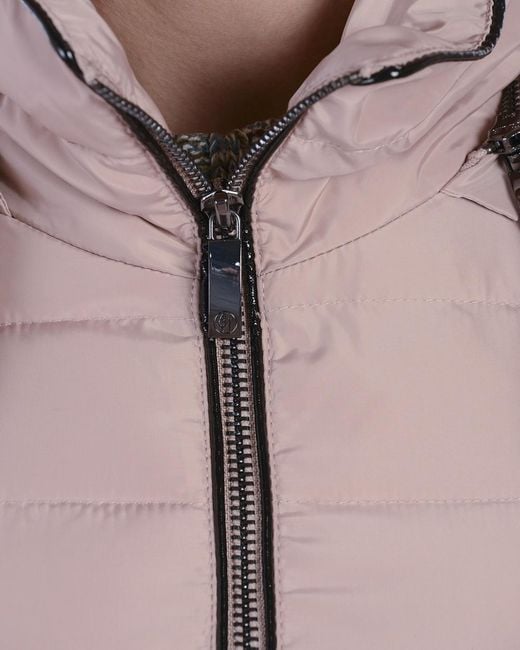Armani Jeans Pink Logo Hooded Down Jacket