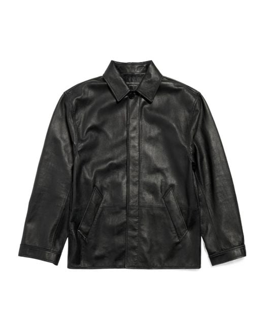 Balenciaga Black Collared Button-Up Jacket for men