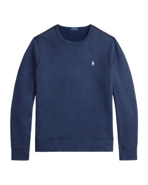 Polo Ralph Lauren Blue French Terry Embroidered Crewneck Sweatshirt for men