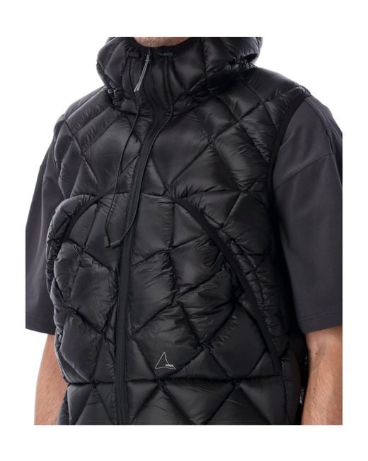 Roa Black Hooded Vest for men