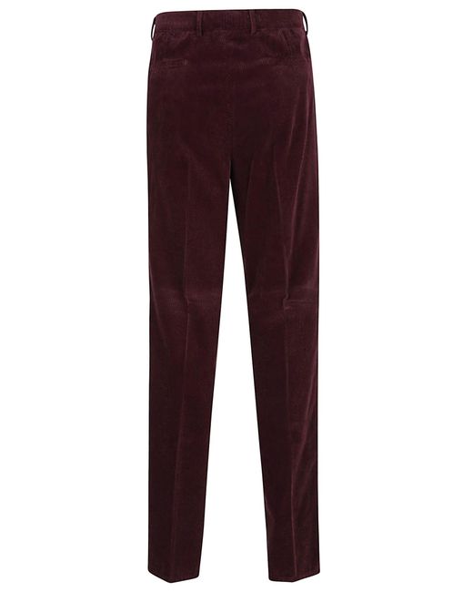 Brunello Cucinelli Purple Corduroy Tapered Leg Trousers for men