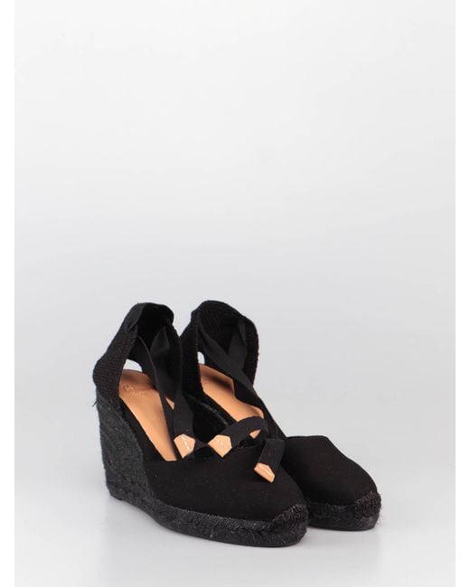 Castaner Black Castañer Carina Ankle-Strap Wedge Espadrilles
