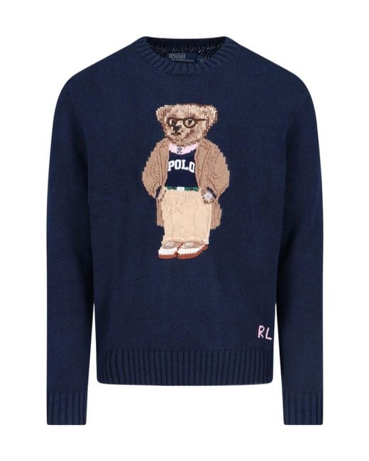 Polo Ralph Lauren Blue Long Sleeved Crewneck Jumper for men