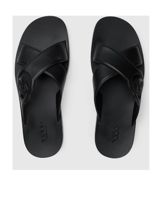 Gucci Multicolor Cut-Out Logo Crossover Strapped Sandals for men