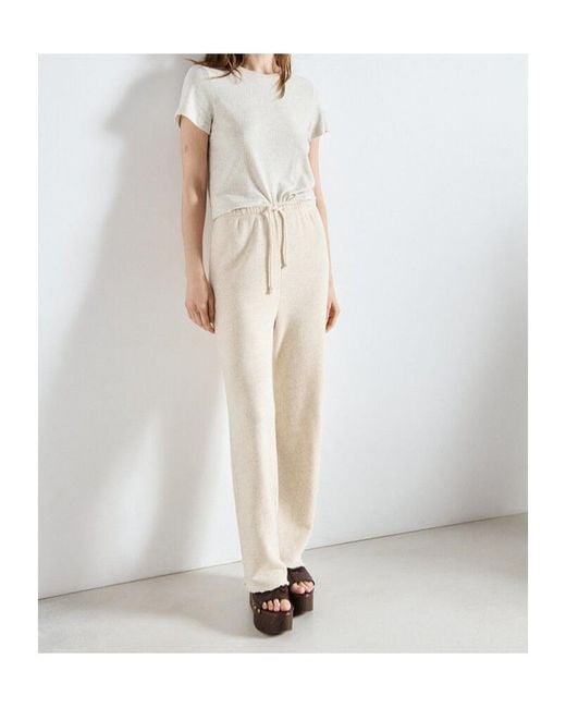 American Vintage White Elastic Waist Casual Pants