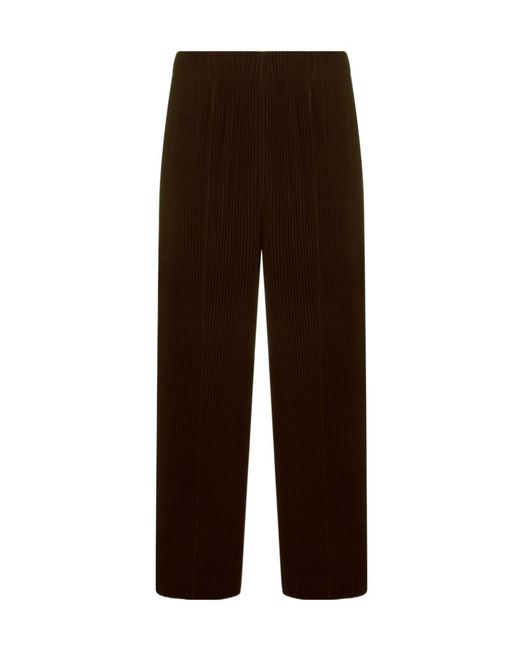 Homme Plissé Issey Miyake Brown Homme Plissé Issey Miyake Wide Leg Pleated Pants for men