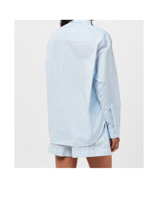 Moncler Blue Stripe Long-Sleeve Patterned Shirt