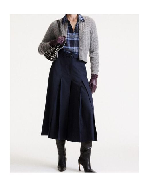 Marella Gray Cable-Knit Alpaca-Blend Cardigan