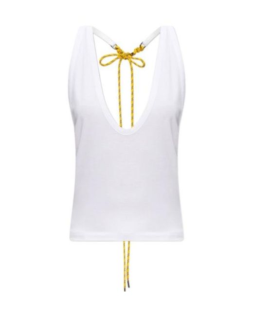 DSquared² White Rope Detail Sleeveless Top