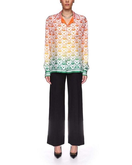 Casablanca Yellow Gradient Heart Monogram Shirt for men