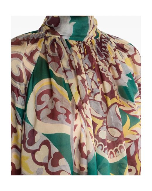 Etro Multicolor Self-Tied Fastened Floral Printed Blouse