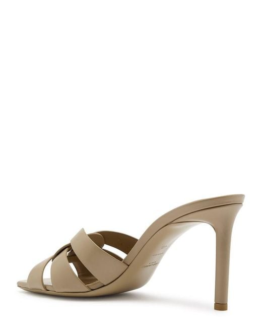 Saint Laurent Brown Tribute 85 Leather Mules