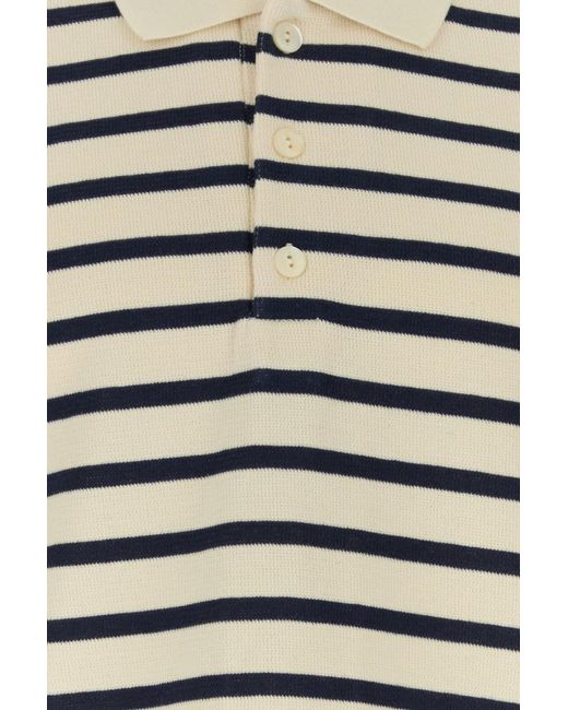 Junya Watanabe White Striped Long Sleeve Polo Shirt for men