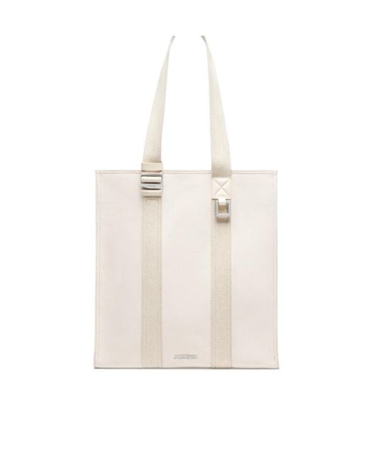 Jacquemus White Le Cabas Cuerda Logo Plaque Tote Bag for men