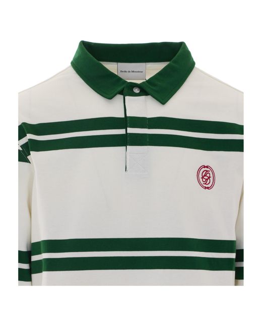 Drole de Monsieur Green Drôle De Monsieur D Mirror Striped Polo Shirt for men