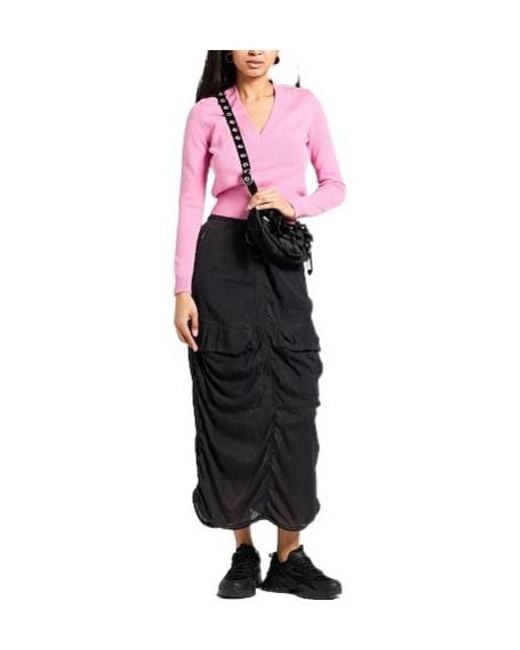 DIESEL Black Minimalist Ruched Skirt