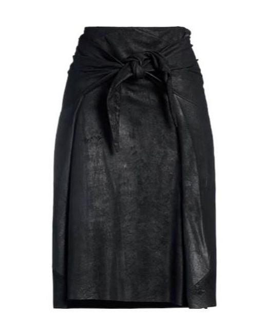 Rick Owens Black Simple Suede Umbrella Skirt