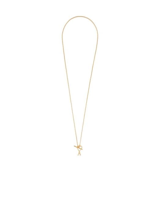 AMI White Ami De Coeur Chained Necklace for men