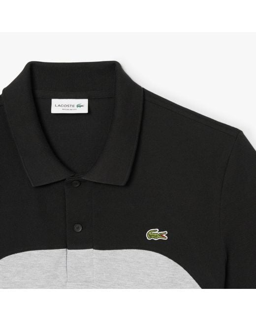 Lacoste Black Colorblock Shortsleeve Polo Shirt for men