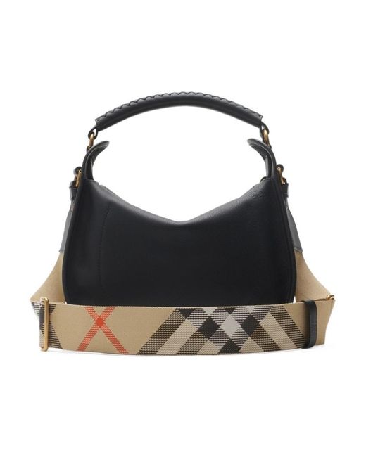 Burberry Black Small B Clip Foldover-Top Crossbody Bag