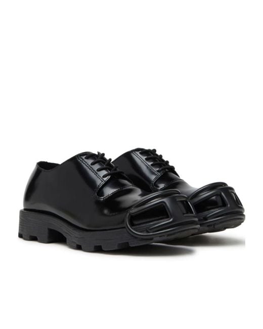 DIESEL Black D-Hammer Lace-Up Derby Shoes for men