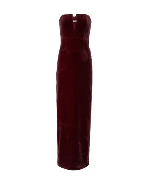 Roland Mouret Purple Embellished Velvet Bustier Gown