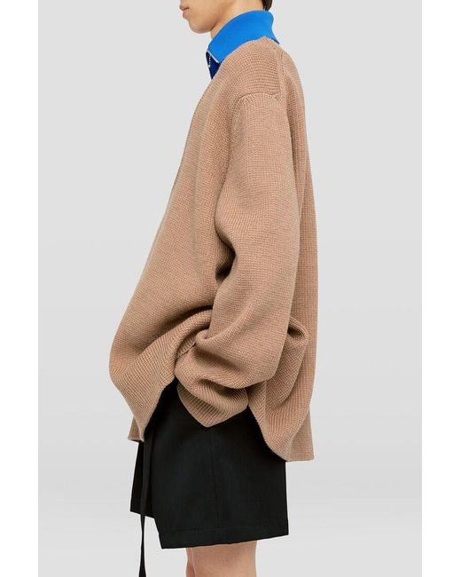 Jil Sander Blue Drop Shoulder Layered Jumper for men