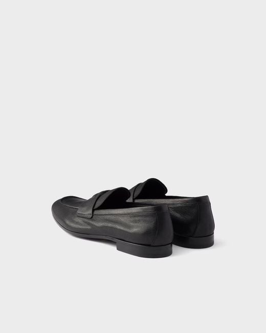Prada Black Leather Loafers for men