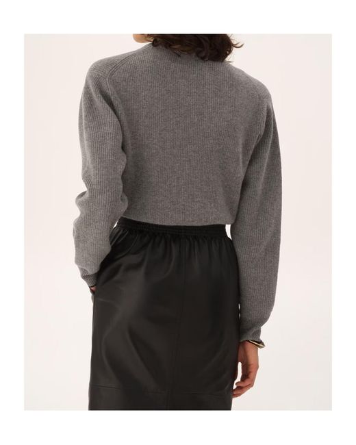 Chloé Gray Chloé Logo Intarsia Knit Sweater