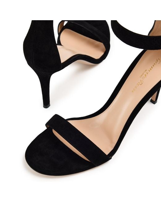 Gianvito Rossi Black Simple High-Heeled Sandals