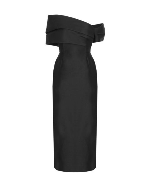 Solace London Black London Off-Shoulder Midi Dress