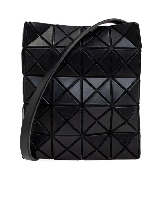 Issey Miyake Black Prism Matte Geometric Patterned Shoulder Bag