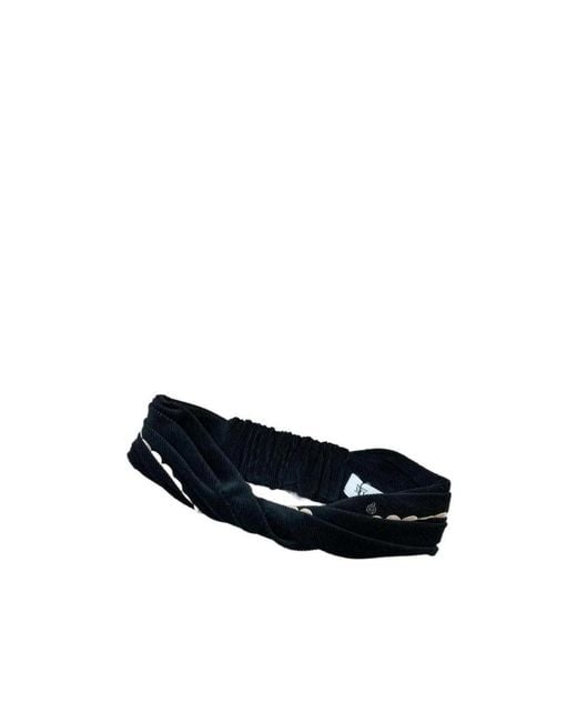 Maison Michel Blue Logo Patch Hair Band