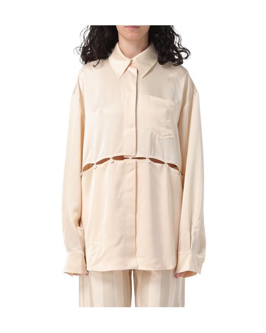 Nanushka Natural Maxon Concealed Fastened Shirt
