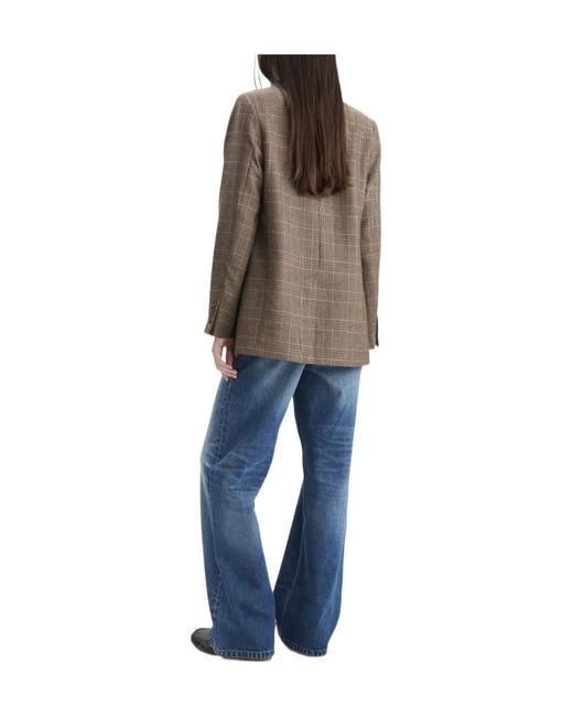 A.P.C. Brown Annie Blazer Check-Pattern