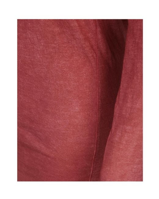 Avant Toi Red V-Neck Long Sleeve Top