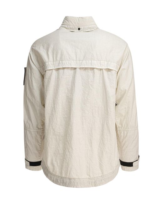 Stone Island Natural Plated-Ovd Raw-Linen Jacket for men