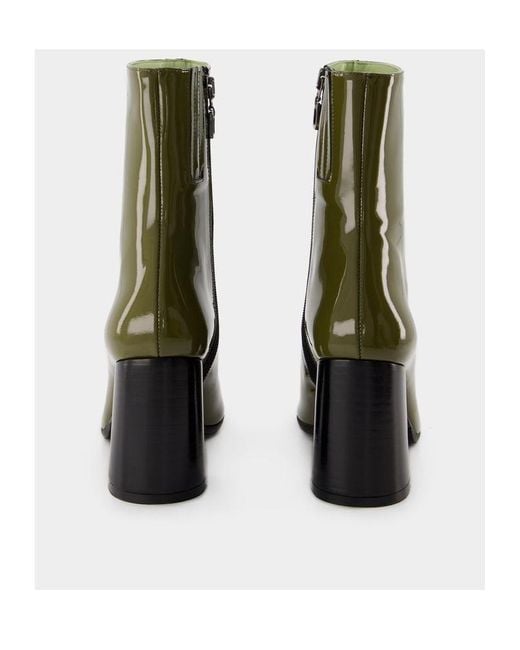 CAREL PARIS Green Thick Heeled Short Boots