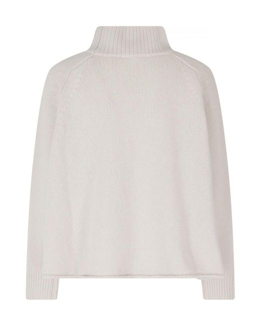 Roberto Collina White Long-Sleeve Crop Sweater