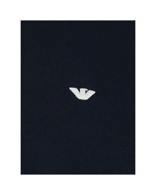 Emporio Armani Blue Micro Logo Slim Polo Shirt for men