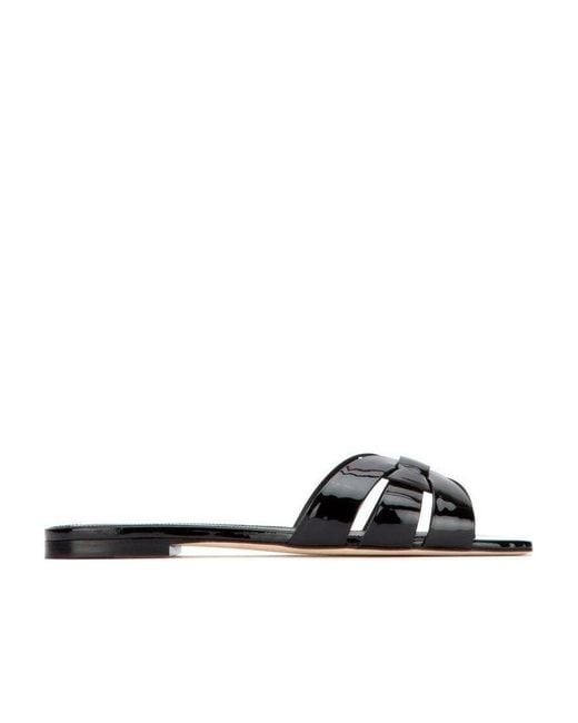 Saint Laurent Black Tribute Flat Sandals
