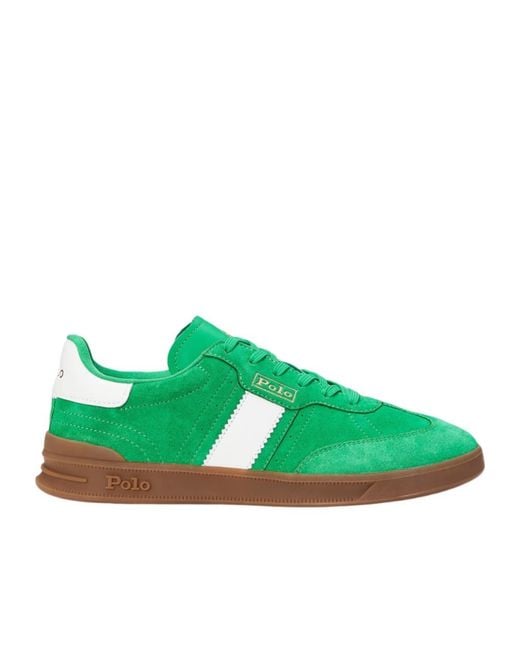 Polo Ralph Lauren Green Logo-Strapped Casual Sneakers