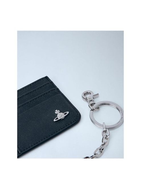 Vivienne Westwood Blue Chain Logo Card Holder for men