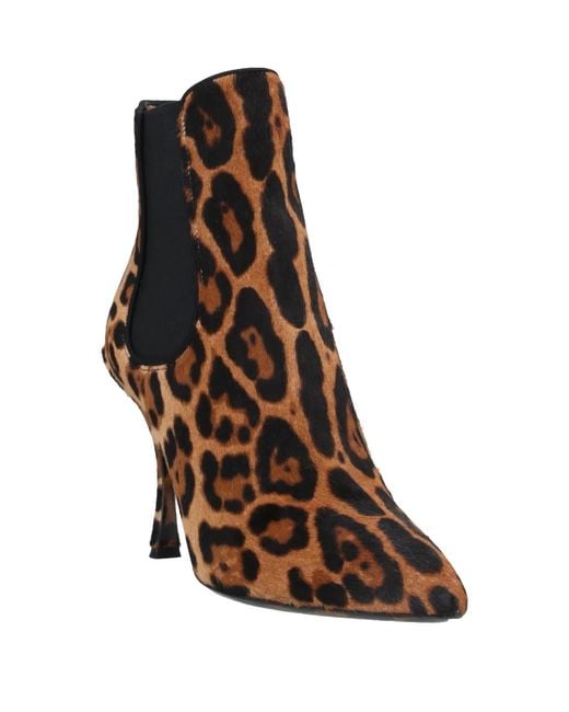 Dolce & Gabbana Brown Leopard-Print Chelsea Boots