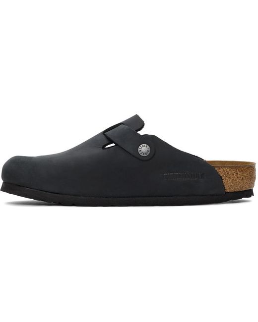Birkenstock Brown Boston Side Buckle Slippers for men
