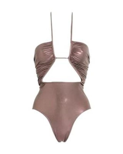Rick Owens Brown Plain Colour One-Piece Swimsuits