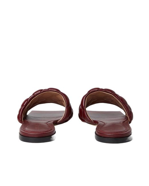 Bottega Veneta Brown Matelassé Flat Sandals