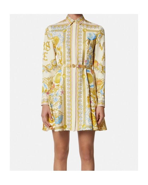 Versace Metallic Dress With "Underwater Barocco" Print