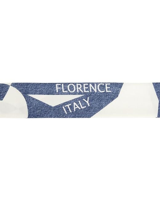 Ferragamo Blue Pattern Scarf