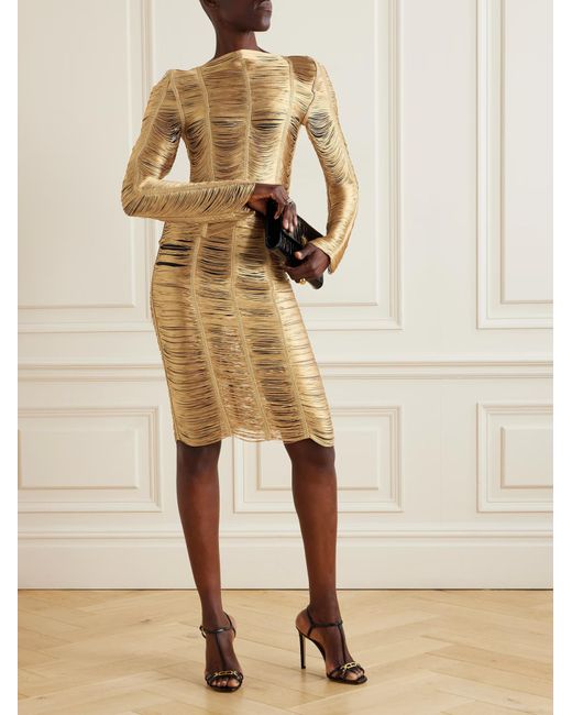 Tom Ford Natural Fringed Open-Knit Top